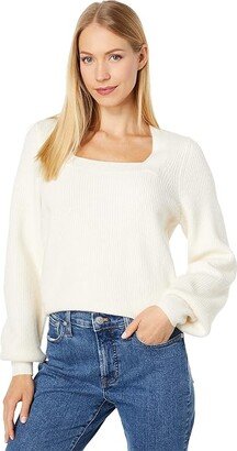 Melwood Square-Neck Pullover Sweater in Coziest Yarn (Antique Cream) Women's Sweater