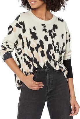LABEL Intarsia Sweater (Beige/Black Mix) Women's Sweater