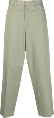 Wide-Leg Cotton Cropped Trousers-AA