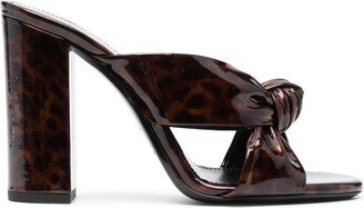 Tortoiseshell-Effect Twist-Detail Sandals