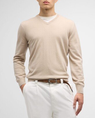 Men's Cashmere V-Neck Sweater-AB