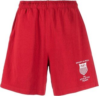 Logo-Print Track Shorts-AI