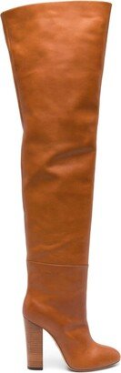 110mm Thigh-High Leather Boots