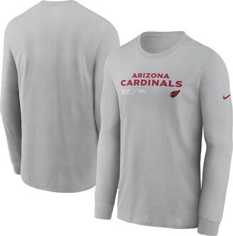 Men's Gray Arizona Cardinals Sideline Infograph Lock Up Performance Long Sleeve T-shirt