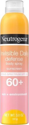 Invisible Daily Defense Sunscreen Spray - SPF 60 - 5oz