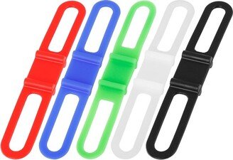 Unique Bargains Bike Silicone Mount Band Cycling Bicycle Strap Replacement 5 Pcs