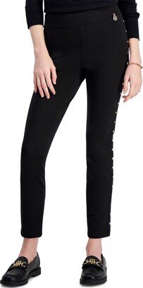 Women's Studded Ponte-Knit Skinny Ankle Pants