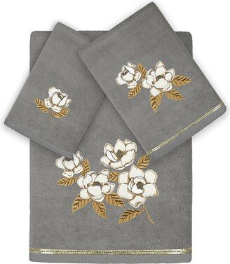 Maggie 3Pc Embellished Turkish Cotton Towel Set-AA