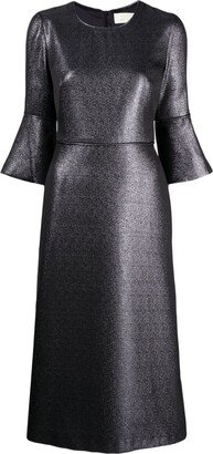 Renata metallic-finish flared dress