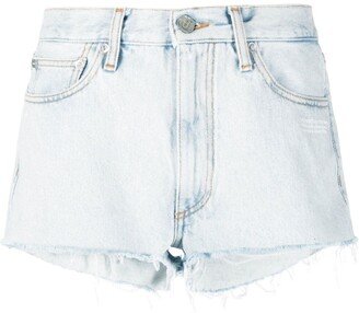 Raw-Edge Denim Shorts-AC