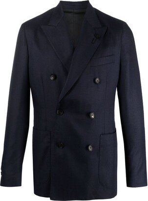 Double-Breasted Wool-Cashmere Blend Blazer