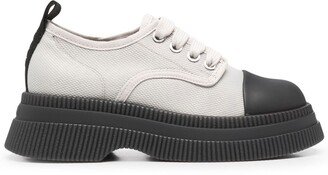 Creepers canvas lace-up Derby shoes