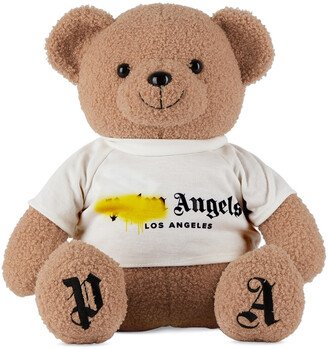 Beige Sprayed Logo Teddy Bear