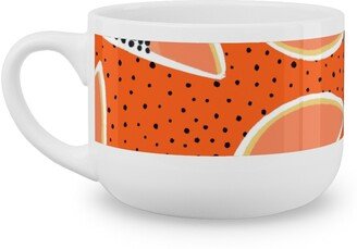 Mugs: Cantaloupe - Orange Latte Mug, White, 25Oz, Orange