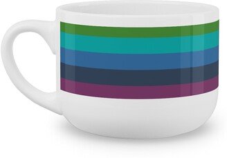 Mugs: Colorful Live - Rainbow Stripe Latte Mug, White, 25Oz, Multicolor