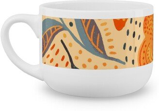Mugs: Life's A Peach Latte Mug, White, 25Oz, Orange