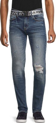 HVMAN Belted Super Skinny Jeans-AA