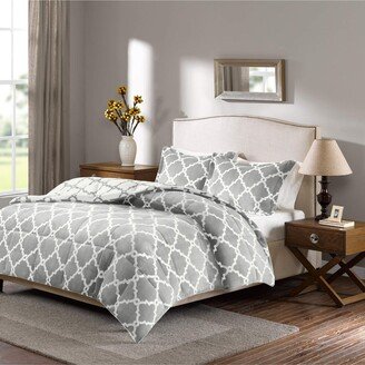 Gracie Mills Peyton Reversible Plush Comforter Mini Set, Twin, Grey