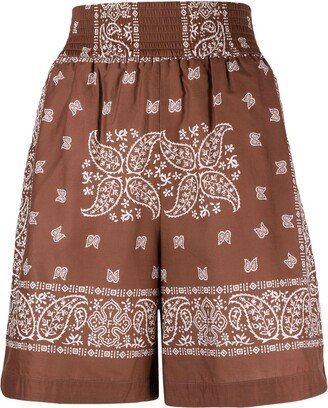 Bandana-Print Knee-Length Shorts