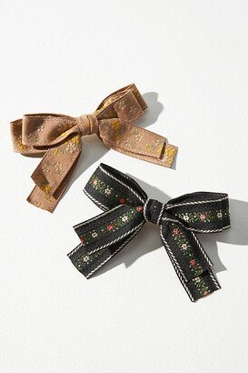 By Anthropologie Floral Hair Bow Clips, Set of 2-AA