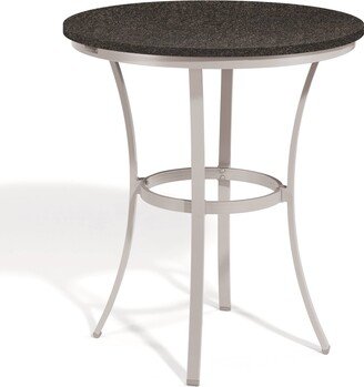 Garden Travira 36-inch Round Lite-Core Granite Charcoal Cafe Bar Table with Powder Coated Aluminum Frame