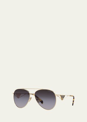 PR 73ZS Steel & Acetate Aviator Sunglasses