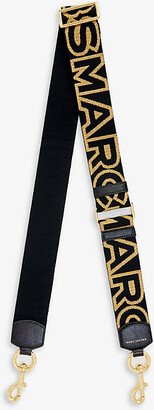 Black/gold Logo-print Woven bag Strap