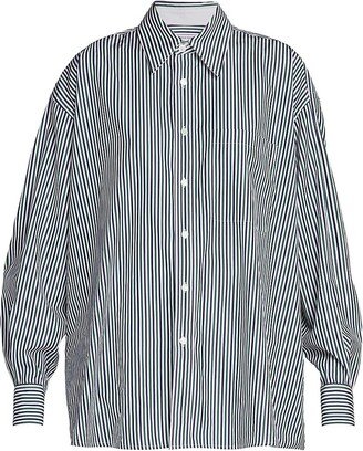 Oversized Striped Poplin Shirt