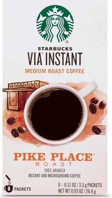 VIA Instant Coffee Medium Roast Packets Pike Place Roast Packets - 8ct/0.11oz