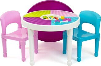 Austiom Leading LLC Kids 2-in-1 Plastic Dry Erase and Activity Table and 2 Chairs Set