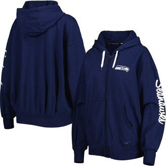 Women's Msx by Michael Strahan College Navy Seattle Seahawks Emerson Full-Zip Hoodie