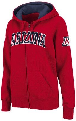 Women's Stadium Athletic Cardinal Arizona Wildcats Arched Name Full-Zip Hoodie