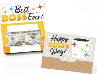 Big Dot of Happiness Happy Boss's Day - Best Boss Ever Money And Gift Card Holders - Set of 8