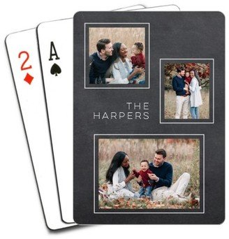 Playing Cards: Chalkboard Simple Frames Playing Cards, Gray