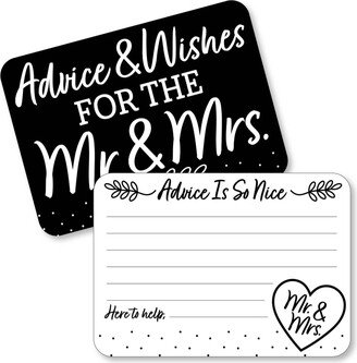 Big Dot Of Happiness Mr. & Mrs. & White Wedding Activities - Shaped Advice Cards Game - 20 Ct