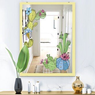 Designart 'Cactus 2' Traditional Mirror - Printed Wall Mirror