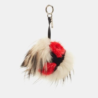 Cream/Red Fox Fur Zesty Bug Bag Charm