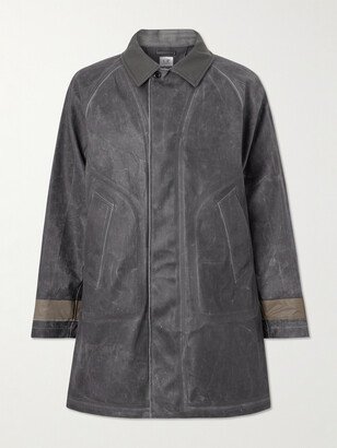 Toob Felt-Trimmed Distressed Coated-Cotton Coat