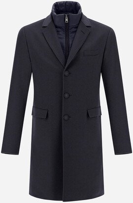 Cashmere Coat With Nylon Ultralight Bib