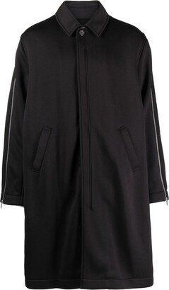 Zip-Sleeve Mid-Length Coat