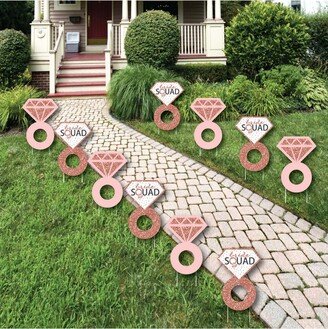 Big Dot Of Happiness Bride Squad - Decor - Outdoor Rose Gold Bachelorette Party Yard Decor - 10 Pc