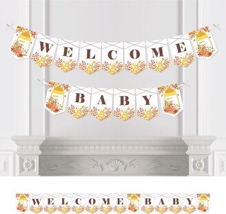 Big Dot Of Happiness Fall Foliage Baby Autumn Leaves Baby Shower Bunting Banner Party - Welcome Baby