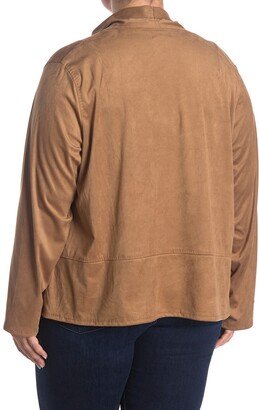 Open Front Faux Suede Jacket