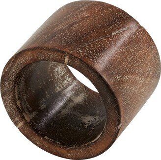 Saro Lifestyle Saro Lifestyle Round Napkin Rings With Wooden Design (Set of 4), Brown,