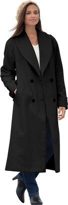 Jessica London Women's Plus Size Long Shawl Collar Coat, 28 W - Black