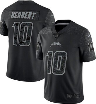 Men's Justin Herbert Black Los Angeles Chargers Reflective Limited Jersey