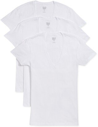 Men's Slim-Fit Deep V-Neck 3 Pack Undershirt