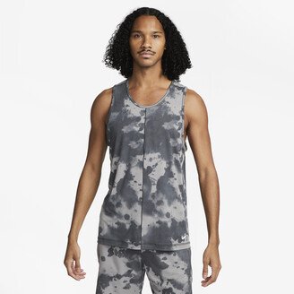 Men's Dri-FIT Allover Print Sleeveless Yoga Top in Grey-AA