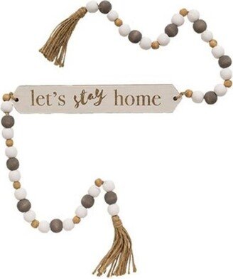 Let's Stay Home Beaded Banner - 1.5” tall x .5” deep x 47” long