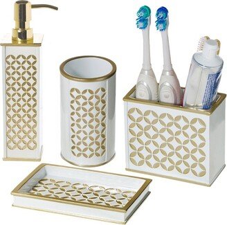 Diamond Lattice White Bathroom Accessories Set